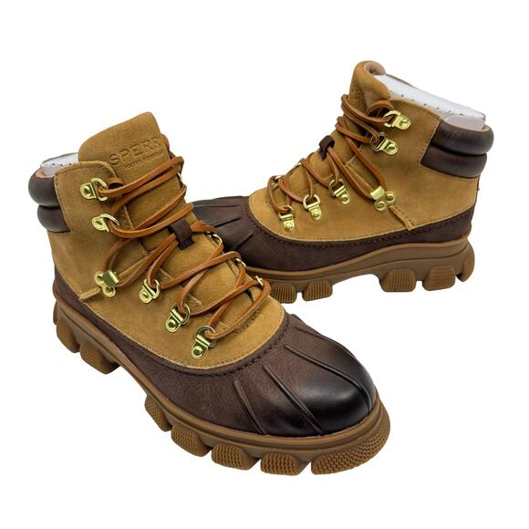 NEW Sperry The Summit Brown Nubuck & Suede Leather Outdoor Waterproof Duck Boots - Picture 1 of 10